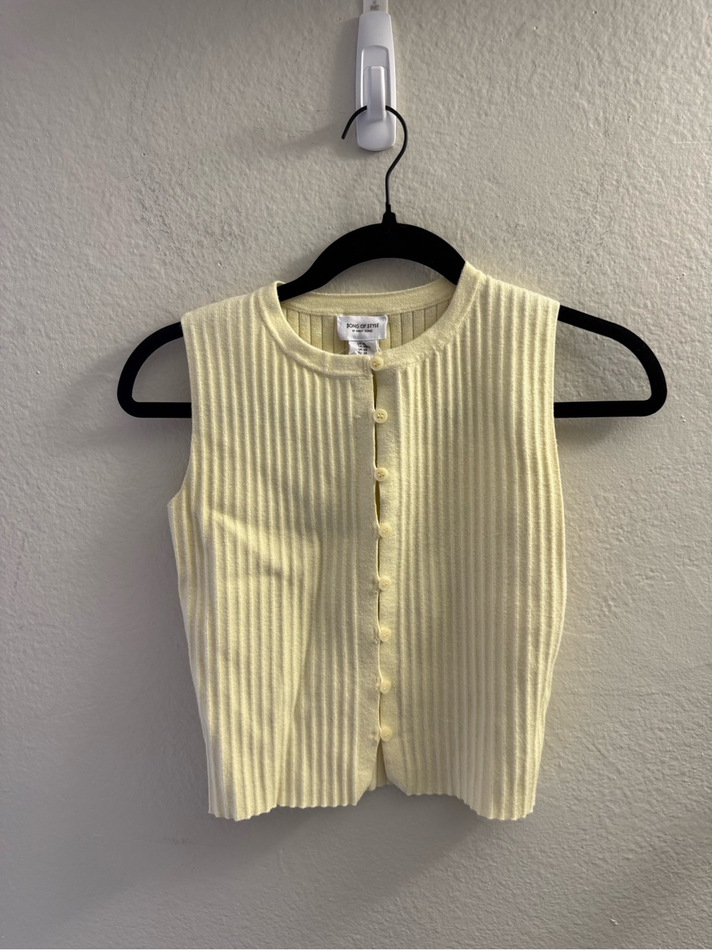 Song Of Style Butter Yellow Ribbed Knit Vest Size XS Revolve Spring Summer Fall